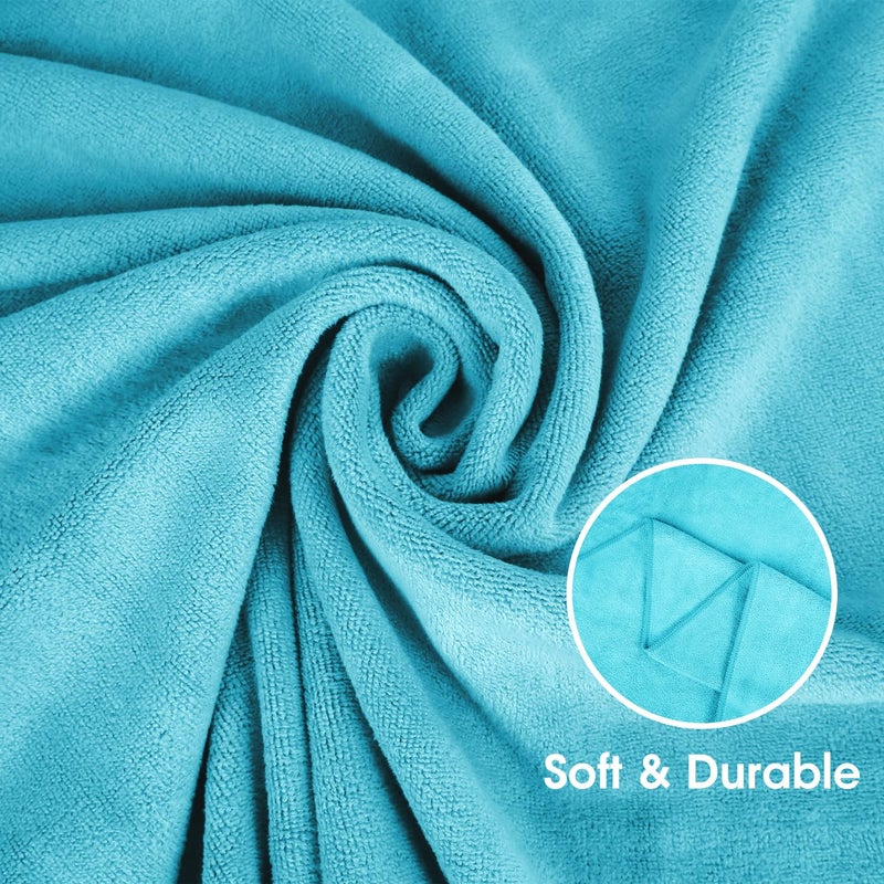 JML Bath Towel, Microfiber Towel Sets 2 Pack (30" x 60") - Large Size, Extra Absorbent, Quick Drying, Multipurpose Use as Bath Fitness Towel, Sports Towels, Yoga Towel, Aquamarine - Image 3